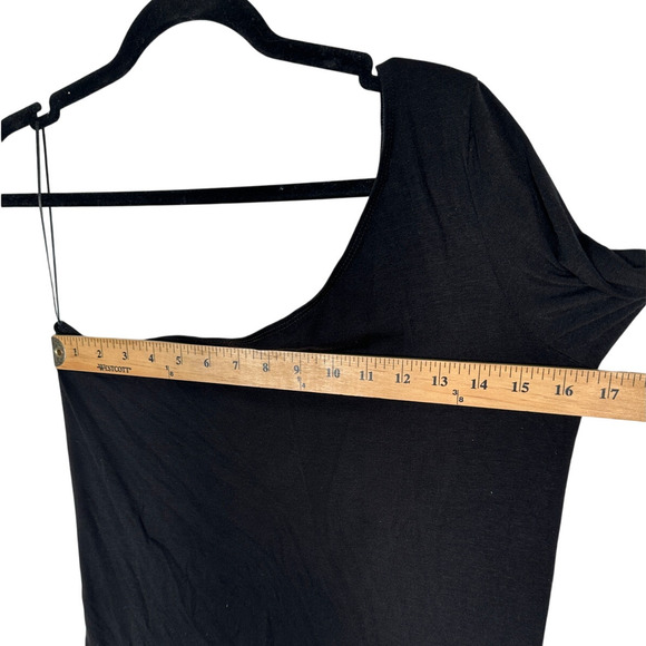 Reformation L One Shoulder Stewart Top Long Sleeve Bodycon Sexy Tencel Black - Picture 5 of 8